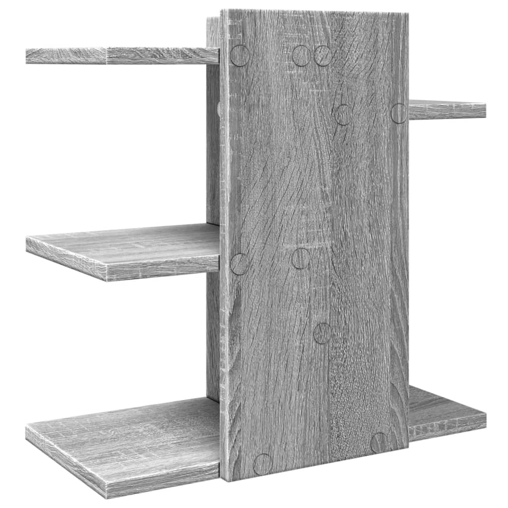 Organizador de escritorio madera ingeniería gris 42x21,5x42 cm