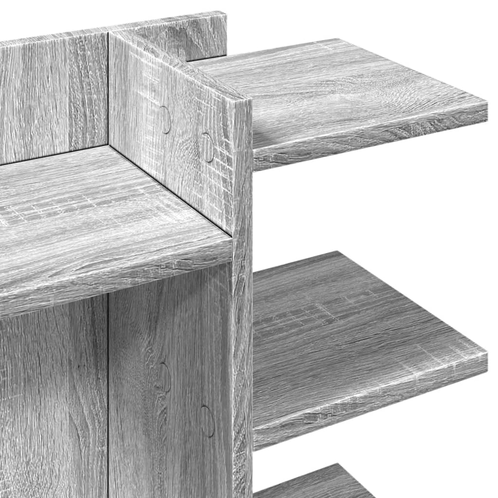 Organizador de escritorio madera ingeniería gris 42x21,5x42 cm