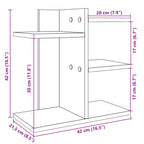 Organizador de escritorio madera ingeniería gris 42x21,5x42 cm