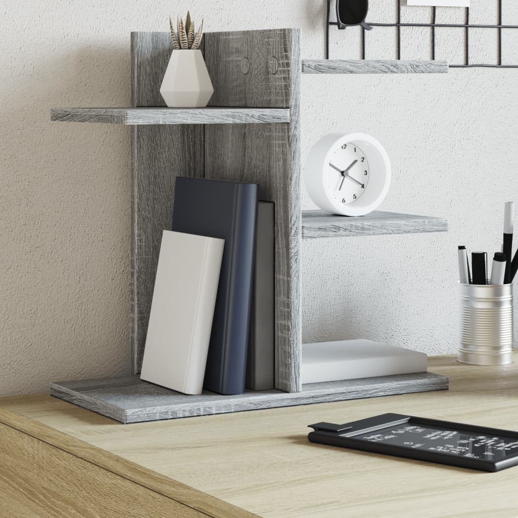 Organizador de escritorio madera ingeniería gris 42x21,5x42 cm
