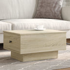 Mesa centro madera ingeniería y hierro gris Sonoma 80x80x45 cm