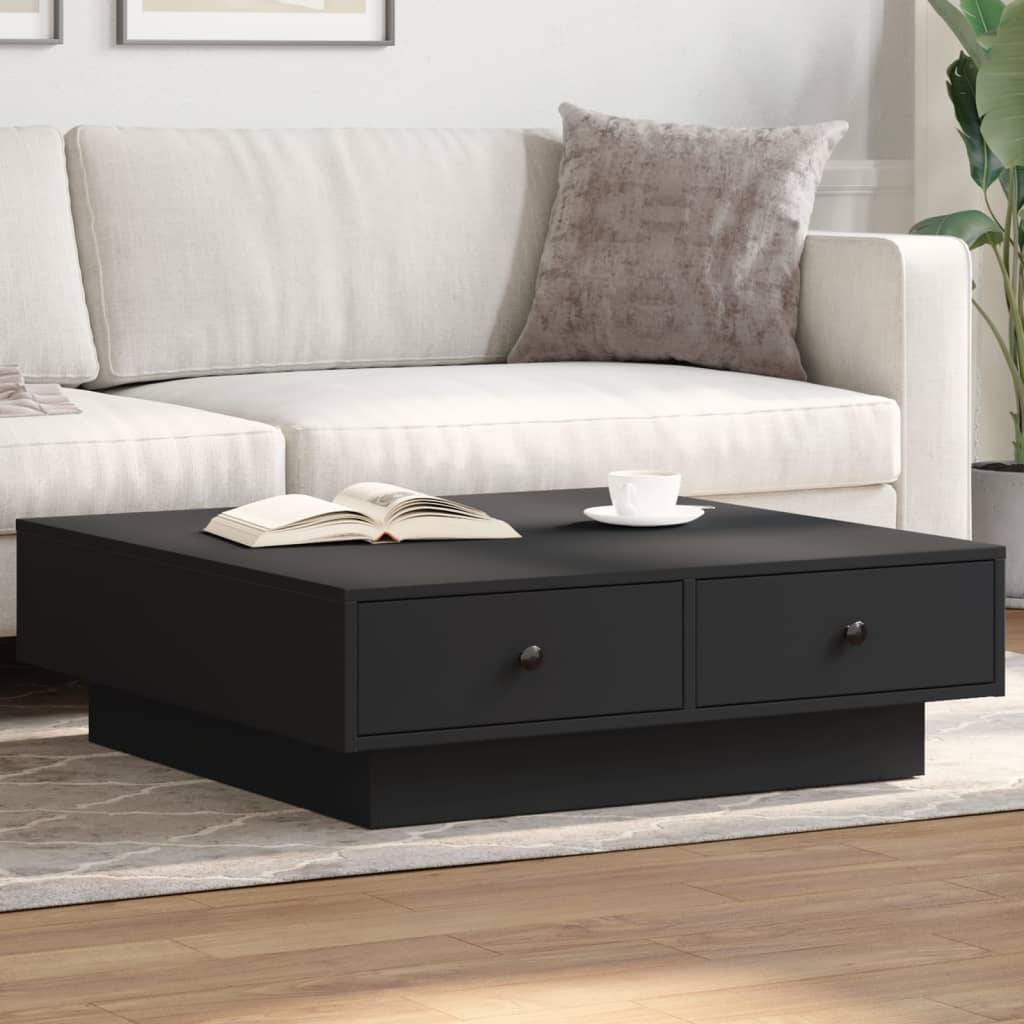 Mesa centro madera ingeniería y hierro gris Sonoma 80x80x45 cm