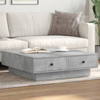 Mesa centro madera ingeniería y hierro gris Sonoma 80x80x45 cm