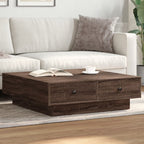 Mesa centro madera ingeniería y hierro gris Sonoma 80x80x45 cm