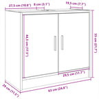 Armario para lavabo madera de ingeniería blanco 63x29x55 cm