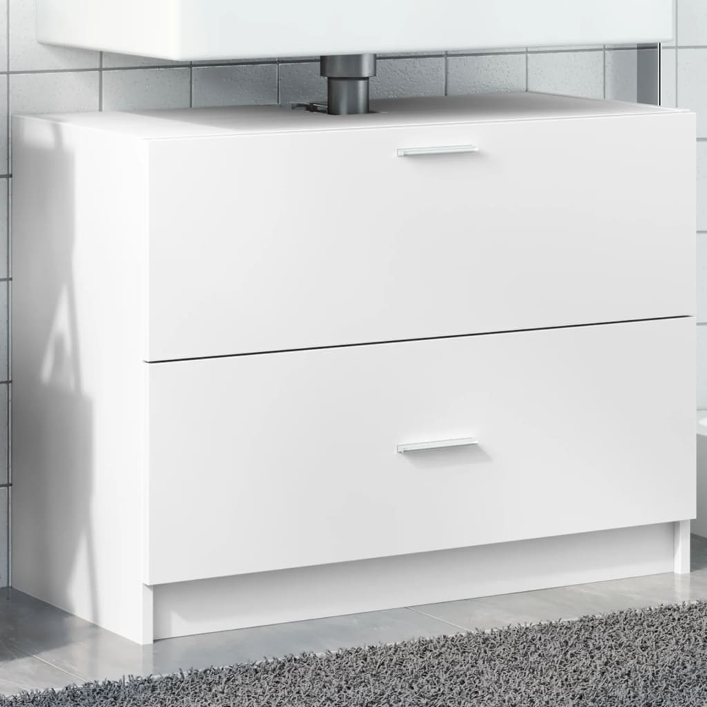 Armario de lavabo madera de ingeniería blanco 40x37x59 cm
