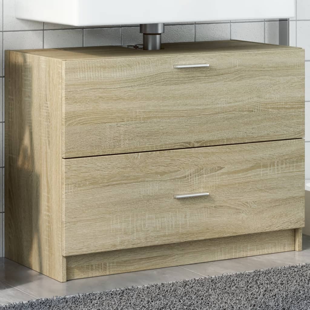 Armario de lavabo madera de ingeniería blanco 40x37x59 cm