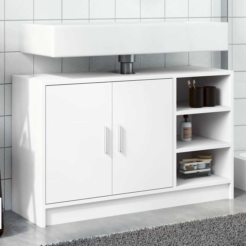 Armario de lavabo madera de ingeniería blanco 40x37x59 cm