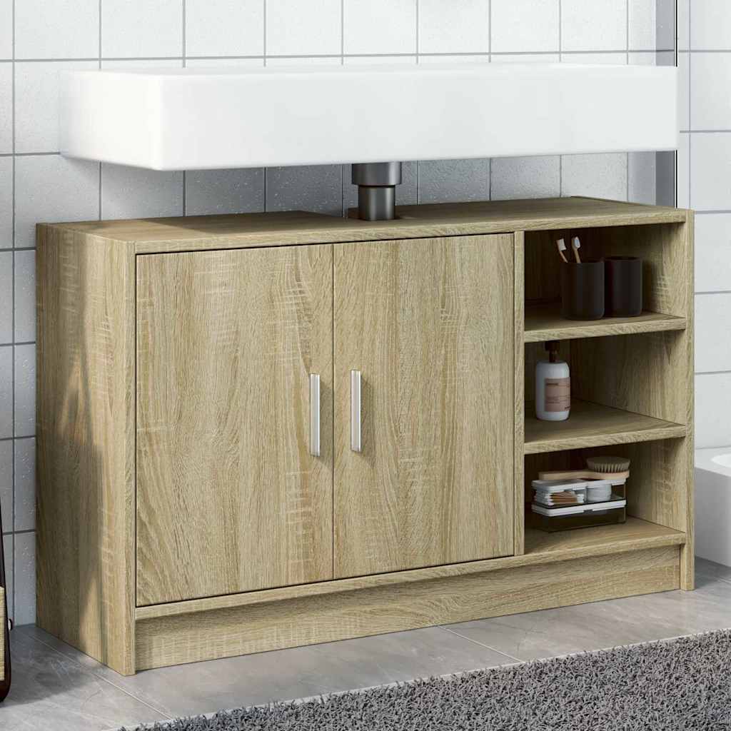 Armario de lavabo madera de ingeniería blanco 40x37x59 cm