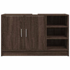 Mueble de lavabo madera de ingeniería roble marrón 90x29x55 cm