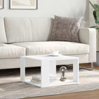 Mesa de centro blanca 51,5x51,5x30 cm madera de ingeniería