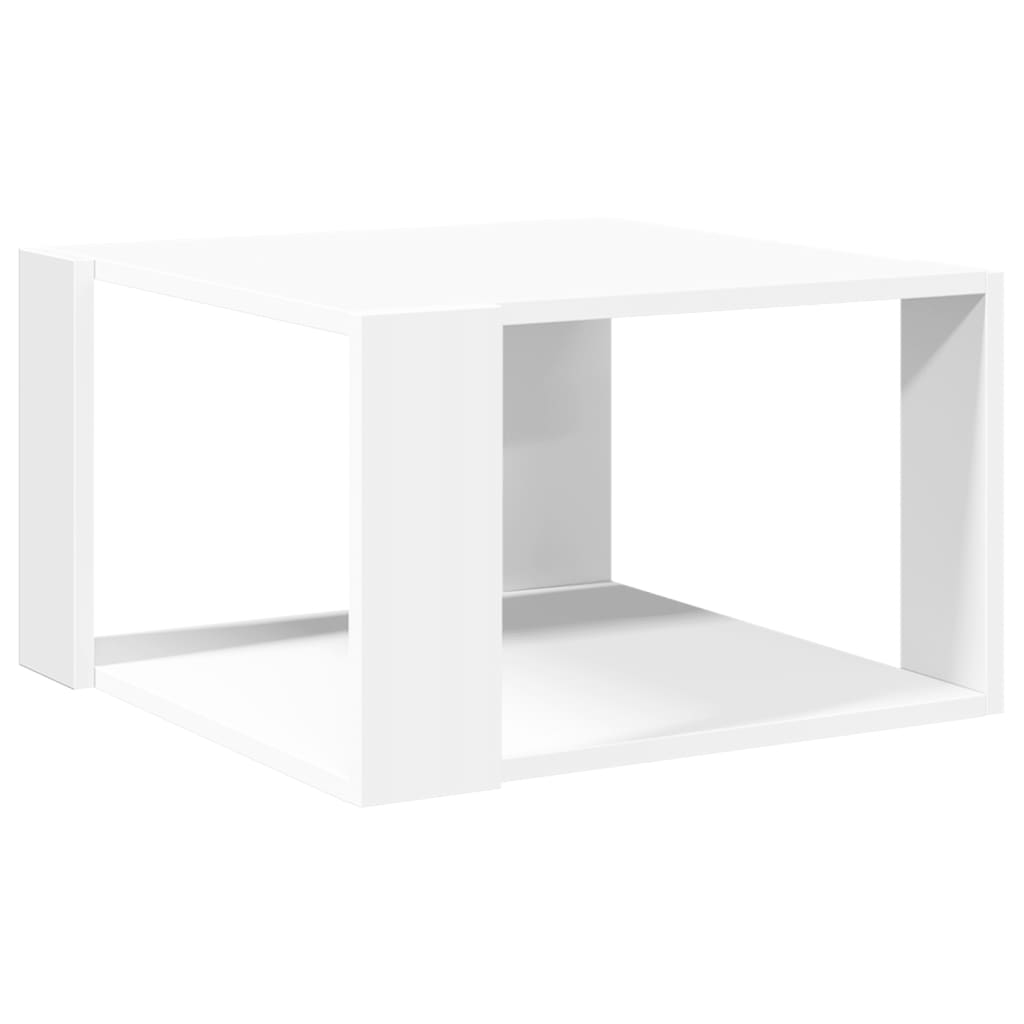 Mesa de centro blanca 51,5x51,5x30 cm madera de ingeniería
