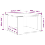 Mesa de centro blanca 51,5x51,5x30 cm madera de ingeniería