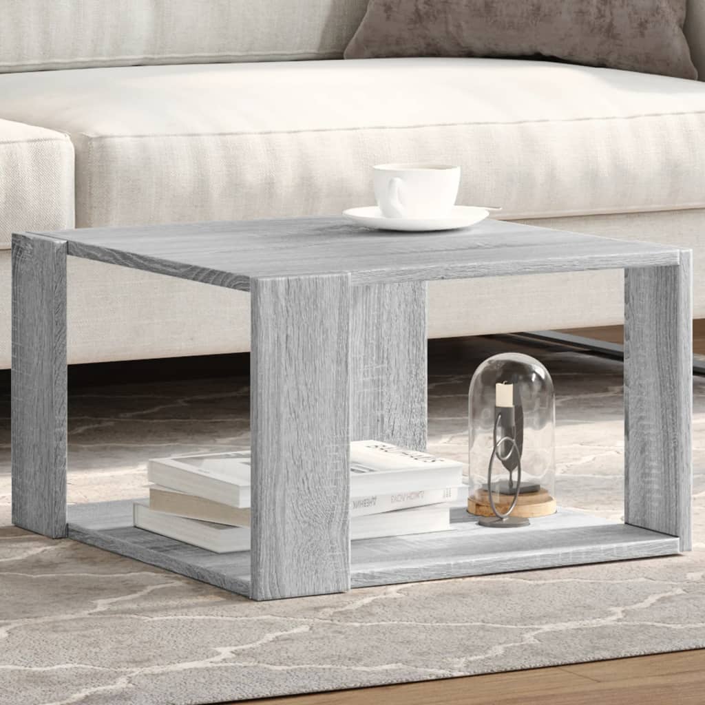 White coffee table 51.5x51.5x30 cm engineered wood