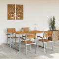 Conjunto de Comedor de Jardín 5 pcs Gris