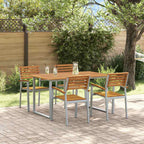 Conjunto de Comedor de Jardín 5 pcs Gris