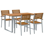 Conjunto de Comedor de Jardín 5 pcs Gris