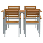 Conjunto de Comedor de Jardín 5 pcs Gris
