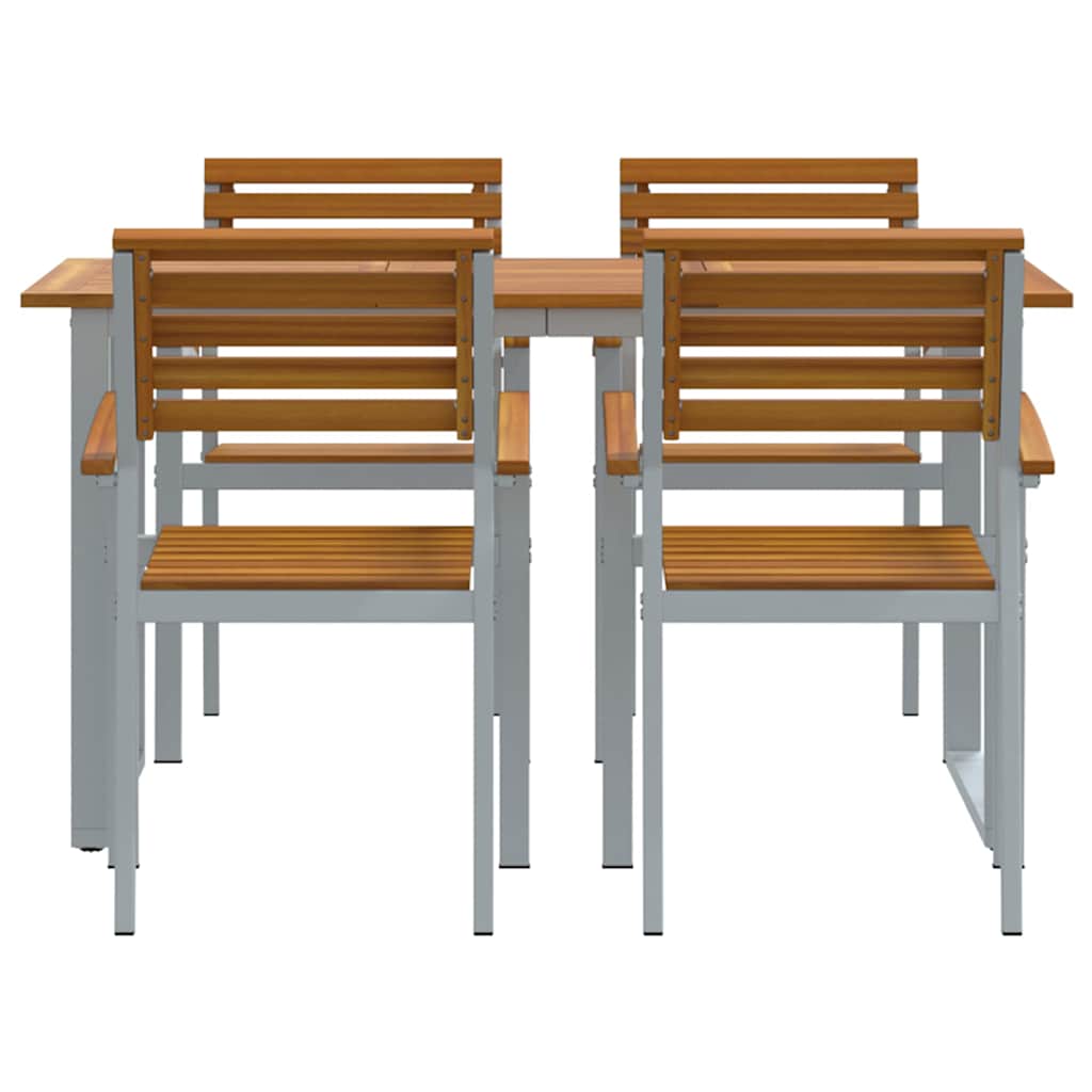 Conjunto de Comedor de Jardín 5 pcs Gris