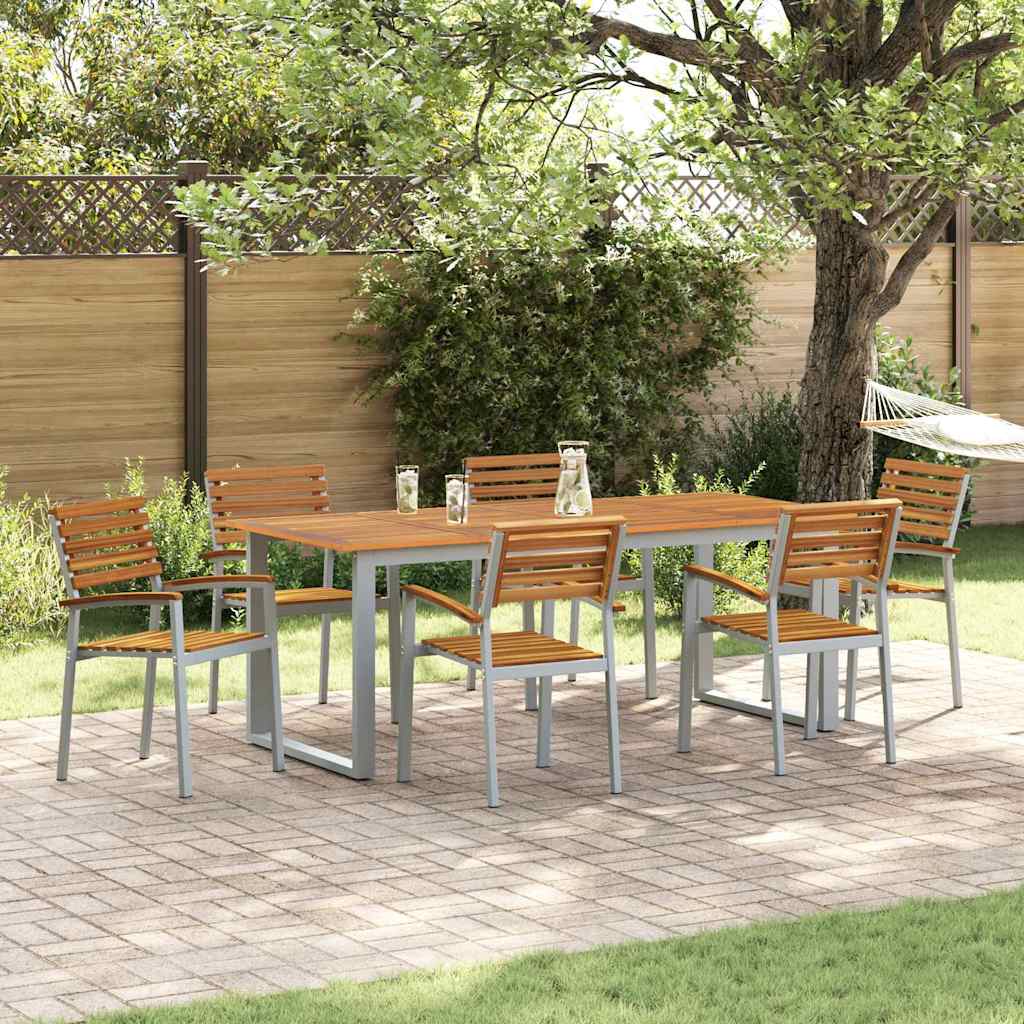 Conjunto de Comedor de Jardín 5 pcs Gris