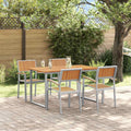 Conjunto de Comedor de Jardín 5 pcs Gris