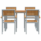 Conjunto de Comedor de Jardín 5 pcs Gris
