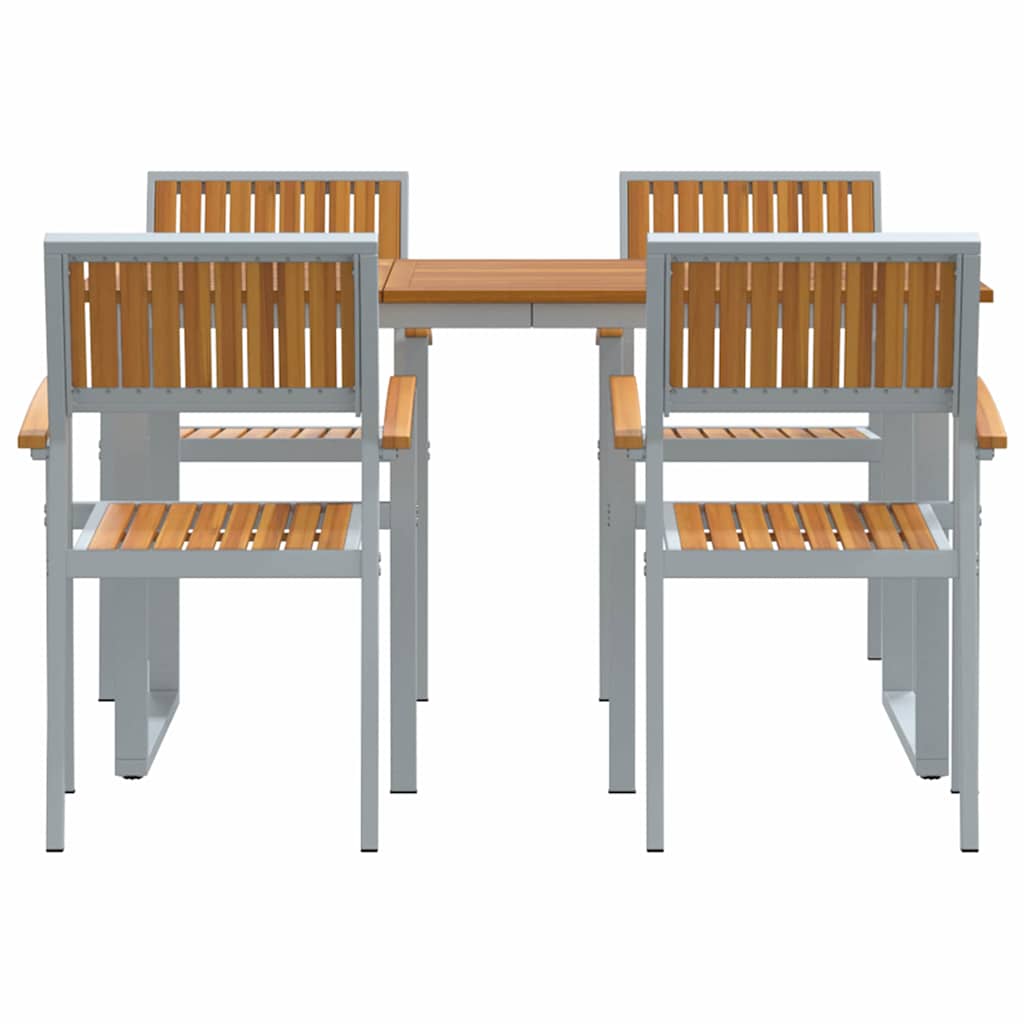 Conjunto de Comedor de Jardín 5 pcs Gris