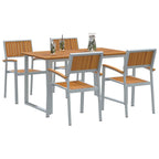 Conjunto de Comedor de Jardín 5 pcs Gris