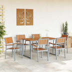Conjunto de Comedor de Jardín 7 pcs Gris
