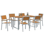 Conjunto de Comedor de Jardín 7 pcs Gris