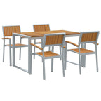 Conjunto de Comedor de Jardín 5 pcs Gris