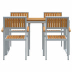 Conjunto de Comedor de Jardín 5 pcs Gris