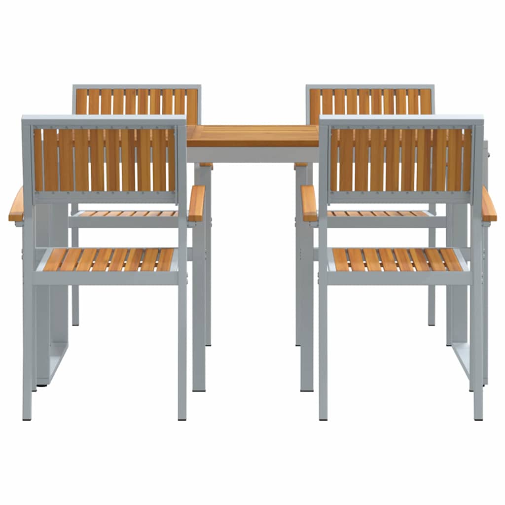 Conjunto de Comedor de Jardín 5 pcs Gris