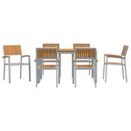 Conjunto de Comedor de Jardín 7 pcs Gris