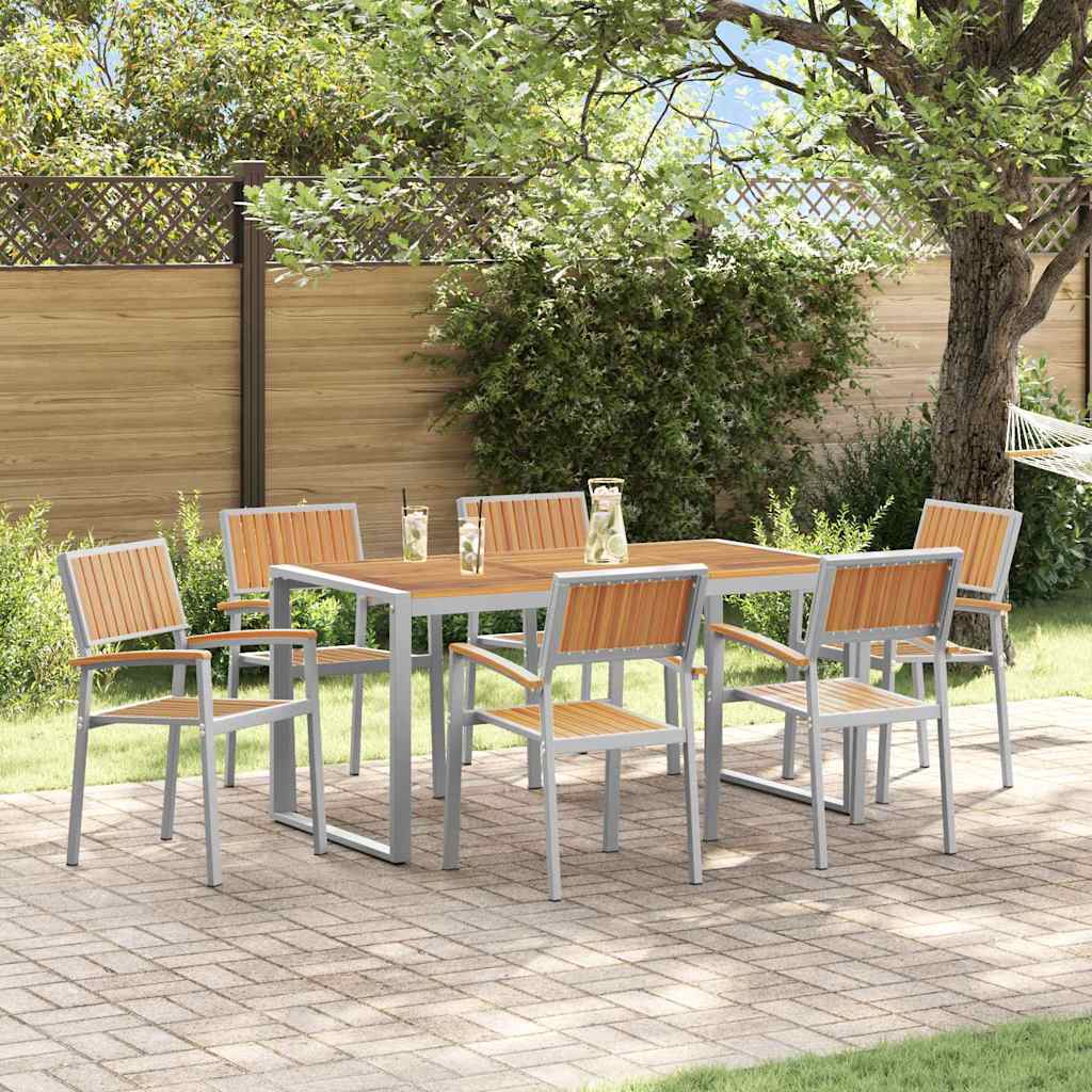 7-Piece Outdoor Dining Set Gray
