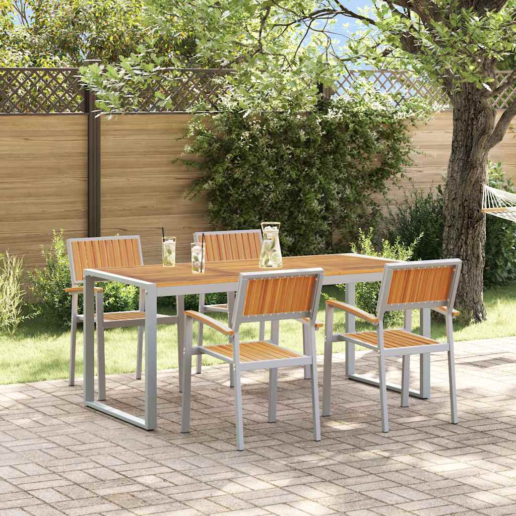 5 Piece Gray Garden Dining Set