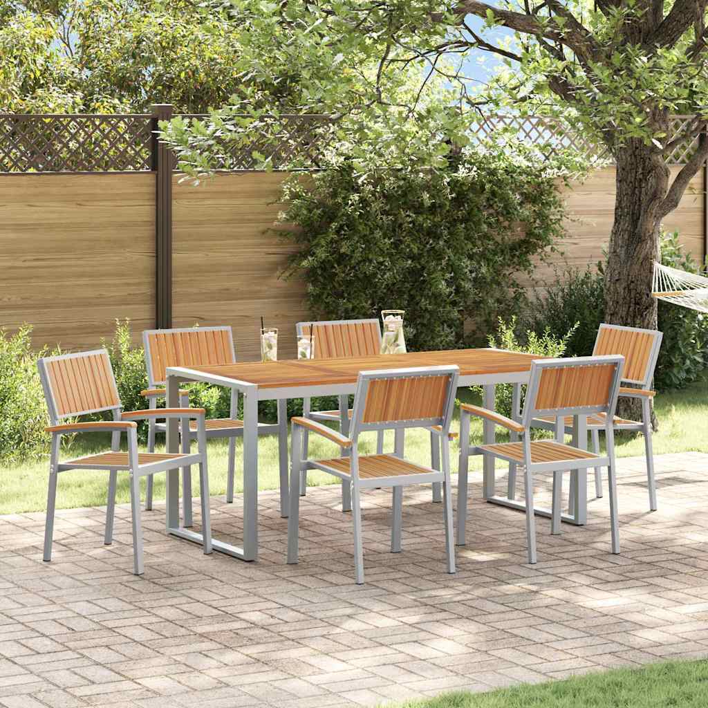 7-Piece Outdoor Dining Set Gray