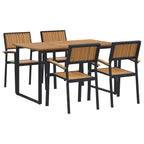 Conjunto de Comedor de Jardín 5 pcs Negro