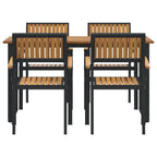 Conjunto de Comedor de Jardín 5 pcs Negro