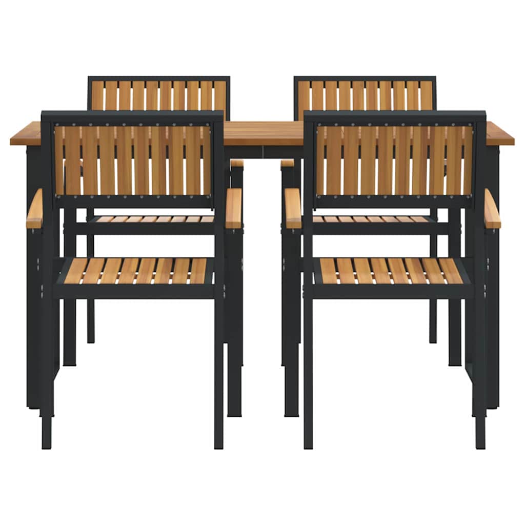 Conjunto de Comedor de Jardín 5 pcs Negro