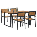 Conjunto de Comedor de Jardín 5 pcs Negro