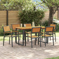 Conjunto de Comedor de Jardín 7 pcs Negro