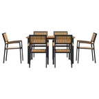 Conjunto de Comedor de Jardín 7 pcs Negro