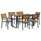 Conjunto de Comedor de Jardín 7 pcs Negro