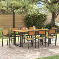 Conjunto de Comedor de Jardín 9 pcs Negro