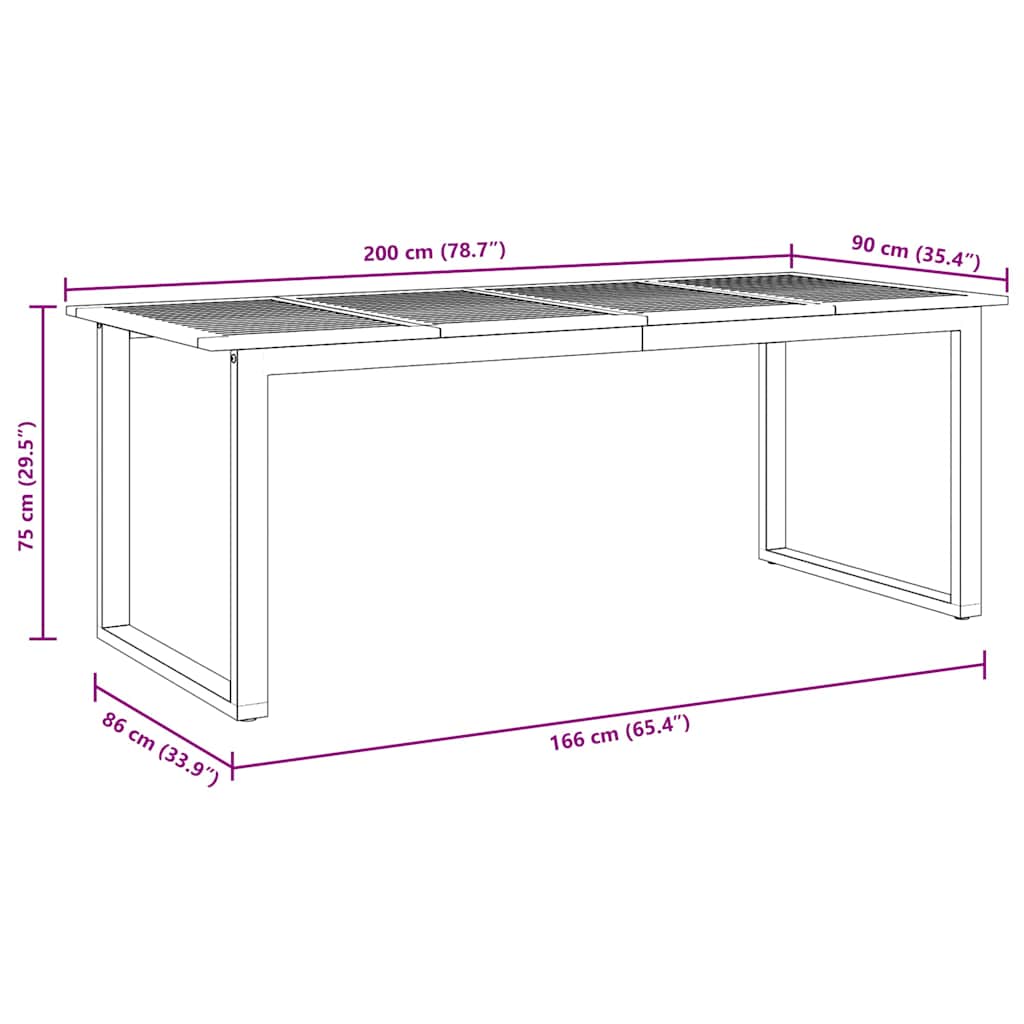 Conjunto de Comedor de Jardín 9 pcs Negro
