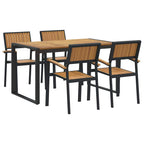 Conjunto de Comedor de Jardín 5 pcs Negro
