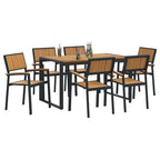 Conjunto de Comedor de Jardín 7 pcs Negro