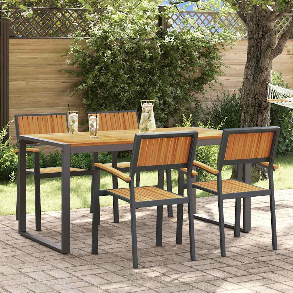 Outdoor Dining Set 5 pcs Black