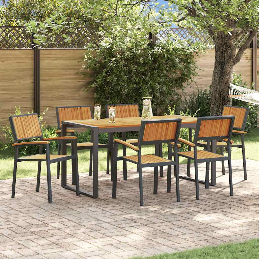 7-piece Black Outdoor Dining Set